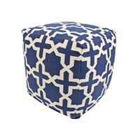  Blue Woven Pouf 40 x 40 x 40cm 