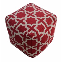  Red Woven Pouf 40 x 40 x 40cm 