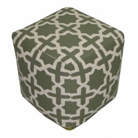 Khaki Woven Pouf 40 x 40 x 40cm