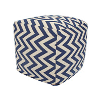 Blue Woven Morrocan Pouf 40 x 40 x 40cm 