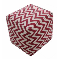 Red Woven Morrocan Pouf 40 x 40 x 40cm 