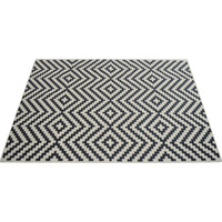 Woven Zig Diamond Rug Black 150 x 240cm