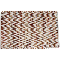 Raksha Cotton Leather Hand Knit Rug Chevron 60X90Cm