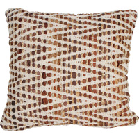 Raksha Cotton Leather Hand Knit Cushion Cover Chevron 45