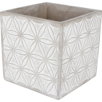 Concrete Pot 11X11X11Cm Sqaure Kaleidoscope Design