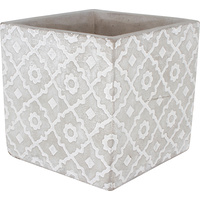 Concrete Pot 11X11X11Cm Square Moroccan Design