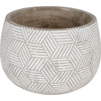 Concrete Pot 14.5X14.5X10Cm Bulb Stripe Diamond