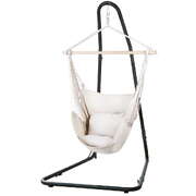 Hammock Chair with Heavy Duty Steel Stand  Comfortable Hanging Chair with Sturdy