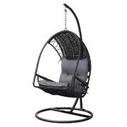 Black Wicker Egg Swing Chair: Outdoor Comfort