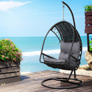 Black Wicker Egg Swing Chair: Outdoor Comfort
