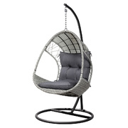 Light Grey Wicker Egg Swing Chair: Outdoor Comfort