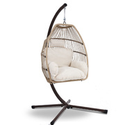 Outdoor Furniture Egg Hanging Swing Chair Stand Wicker Rattan Hammock