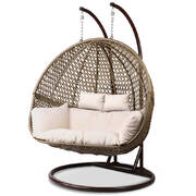 Outdoor Double Hanging Swing Chair - Brown
