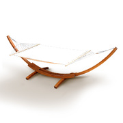Double Hammock with Wooden Hammock Stand