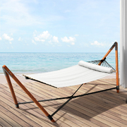 Hammock Bed Outdoor Camping Timber Hammock With Stand Grey