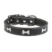 Black Bones Dog Collar Size Large Black 