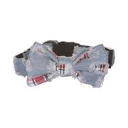 Bow Tie Dog Collar - Denim Size Large