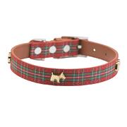 Highland Red Tartan Dog Collar Size Small 