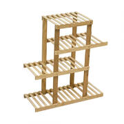 4 Tiers Premium Bamboo Wooden Plant Stand In/outdoor Garden Planter Flower shelf