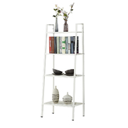 4 Tier Ladder Shelf Book Storage Display White