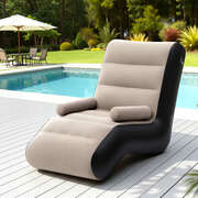 Inflatable Sun Lounger Chair Folding Air Sofa for Camping with Pump