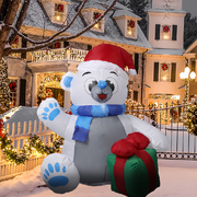 Inflatable Christmas Decorations Polar bear 1.2M LED Lights Xmas Party