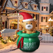 Inflatable Christmas Decorations Bubbly Bear 1.5M LED Lights Xmas Party