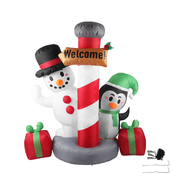  Inflatable Christmas Decor Pole Welcome 1.8M LED Lights Xmas Party