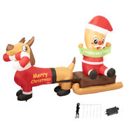 Dog Sleigh Delight: 2.1M Christmas Inflatable with LED Lights