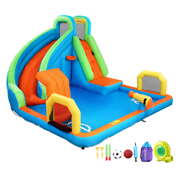 Kids Inflatable Pool Water Slide Cannon Splash Park Castle Outdoor Toys 427X374CM