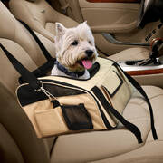 Portable Pet Carrier Car Booster Seat in Size Extra Large in Beige Colour