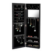 Mirror Jewellery Makeup Storage Box Tall Black