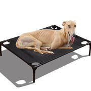 Heavy Duty Pet Bed Trampoline Dog Puppy Cat Hammock Mesh  Canvas M Black