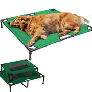 Heavy Duty Pet Bed Trampoline Dog Puppy Cat Hammock Mesh  Canvas S Green