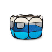 Pet Soft Playpen Dog Cat Puppy Play Round Crate Cage Tent Portable L Blue