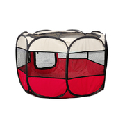 Dog Cat Puppy Play Round Crate Cage Tent Portable L Red