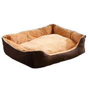 Pet Bed Mattress Dog Cat Pad Mat Puppy Cushion Soft Warm Washable L Brown