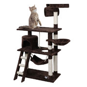 Cat Tree Beastie Scratching Post Pet Scratcher Tower 140cm Dark Brown