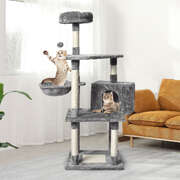 Cat Tree Grey Scratching Post 48x40x130cm