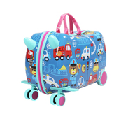  Kids Ride On Suitcase Children Travel Luggage Carry Bag Trolley Cars