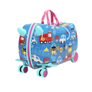  Kids Ride On Suitcase Children Travel Luggage Carry Bag Trolley Cars