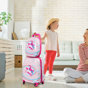 2PCS Kids Luggage Set Travel Suitcase Child Bag Backpack Unicorn