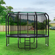 12FT Trampoline with Basketball Set Safety for Outdoor Play