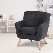 Kids Sofa Armchair Fabric Furniture Lorraine French Couch Children Black