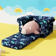 Kids Sofa 2 Seater Children Flip Open Couch Lounger Armchair Dinosaur Navy