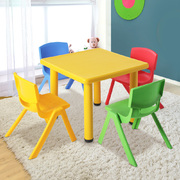 60x60cm Kids Children Activity Study Desk Yellow Table & 4 Chairs Mixed