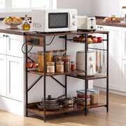 3-Tier Kitchen Shelf Rack 2 Power Outlets 90cm | EXTG