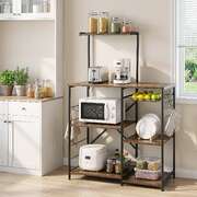 4-Tier Kitchen Microwave Storage Rack Pull-Out Basket | EXTG