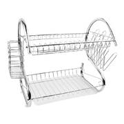 2 Layer Dish Drainer Cutlery Holder Rack Drip Storage Stainless Steel Dish Rack
