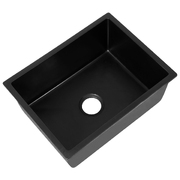 Stone Kitchen Sink Top Undermount Single Bowl Black